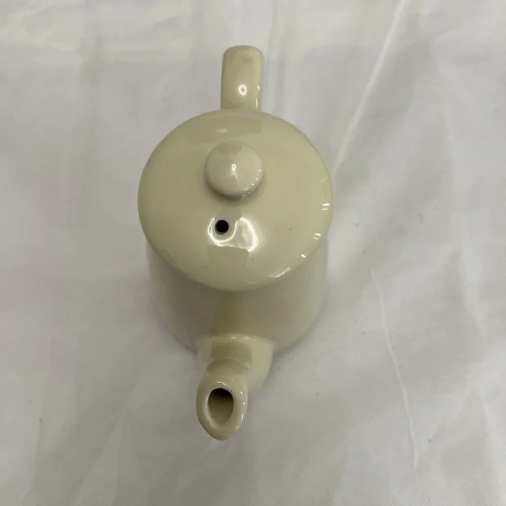 Vtg MCM Hall Pottery Coffee Tea Pot Butter Yellow USA Cottage Granny Chic Farm